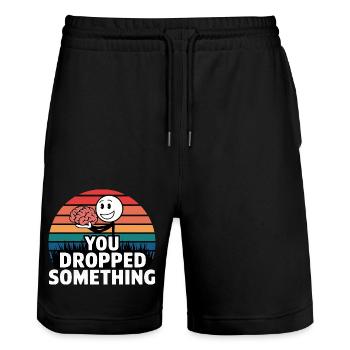 You Dropped Something 5 - Stanley/Stella Unisex Bio Joggingshorts Trainer  - Schwarz - Vorne - Nik (191cm) & Marisol (170cm)