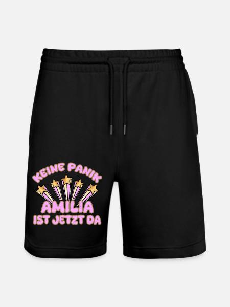 Frauenname Amilia - Stanley/Stella Unisex Bio Joggingshorts Trainer - Schwarz