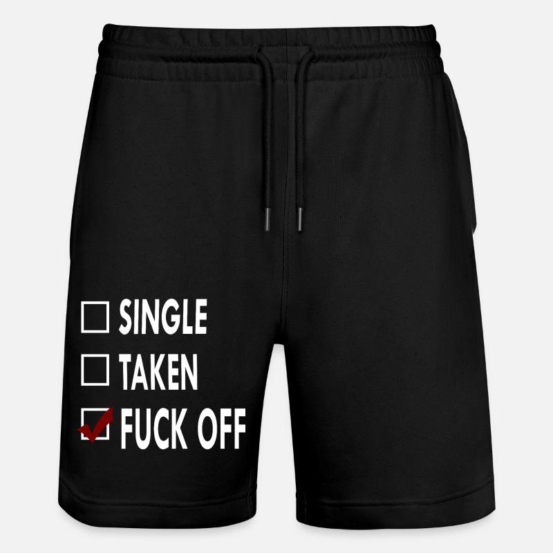 SINGLE FUCK OFF - Short de jogging bio TRAINER Stanley/Stella unisexe - noir