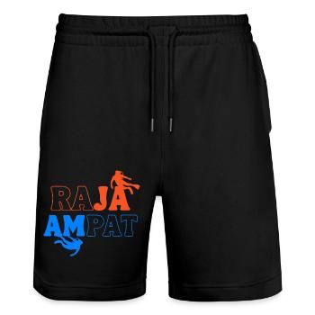 Raja Ampat Indonesia - Stanley/Stella Trainer Unisex Organic Jogging Shorts - black - Front - Nik (191cm) & Marisol (170cm)