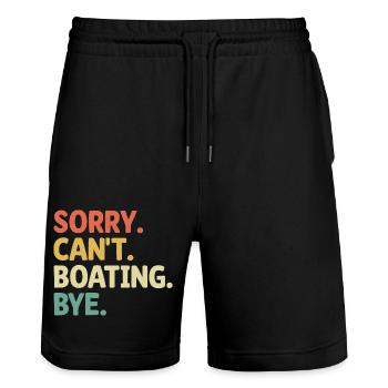 Sorry Can't Boating Bye Paddle Boat - Stanley/Stella Trainer Unisex Organic Jogging Shorts - black - Front - Nik (191cm) & Marisol (170cm)