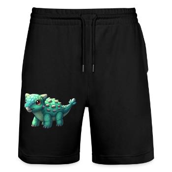 BIG - Stanley/Stella Trainer Unisex Organic Jogging Shorts - black - Front - Nik (191cm) & Marisol (170cm)