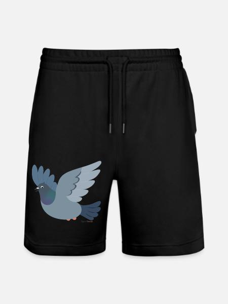 Fliegende Stadttaube Tauben - Stanley/Stella Unisex Bio Joggingshorts Trainer  - Schwarz