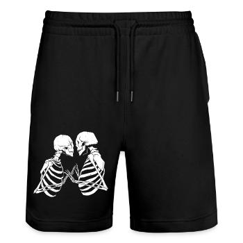 Skeleton Love Valentine’s Day Relationship Forever Death - Short de jogging bio TRAINER Stanley/Stella unisexe - noir - Devant - Nik (191cm) & Marisol (170cm)
