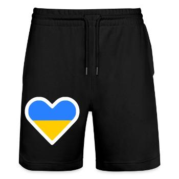 Ukraine - Stanley/Stella Unisex Bio Joggingshorts Trainer  - Schwarz - Vorne - Nik (191cm) & Marisol (170cm)