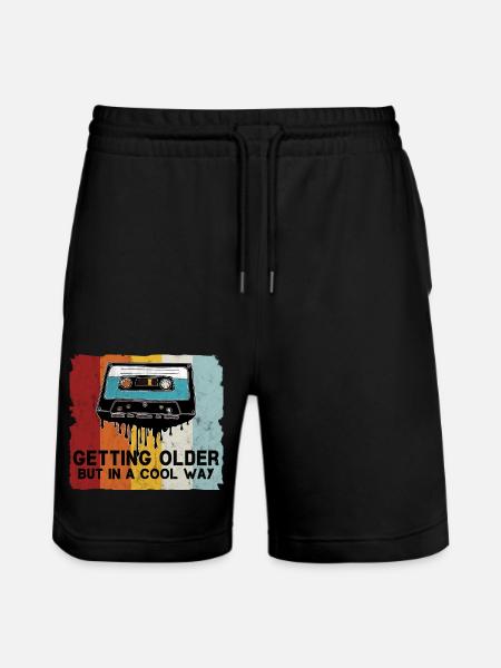 Retro Kassette Spruch - Stanley/Stella Unisex Bio Joggingshorts Trainer - Schwarz