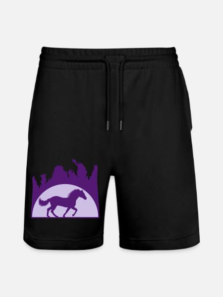 Sonne Strand Palmen Pferd - Stanley/Stella Unisex Bio Joggingshorts Trainer  - Schwarz