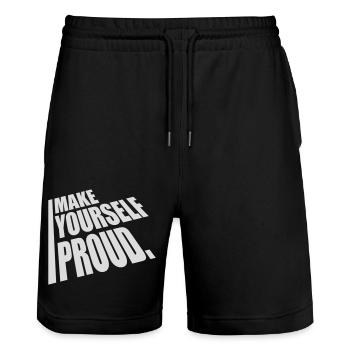 make yourself proud Zitat - Stanley/Stella Unisex Bio Joggingshorts Trainer  - Schwarz - Vorne - Nik (191cm) & Marisol (170cm)