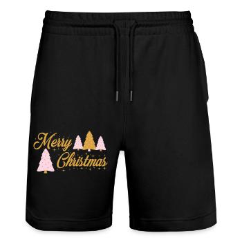 Joyeux Noël - Short de jogging bio TRAINER Stanley/Stella unisexe - noir - Devant - Nik (191cm) & Marisol (170cm)