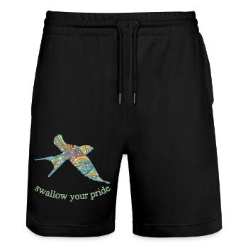 Schwalbe E 201 - Short de jogging bio TRAINER Stanley/Stella unisexe - noir - Devant - Nik (191cm) & Marisol (170cm)