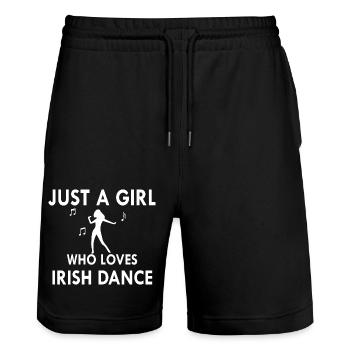 Dancing Dance Music - Stanley/Stella Unisex Bio Joggingshorts Trainer  - Schwarz - Vorne - Nik (191cm) & Marisol (170cm)