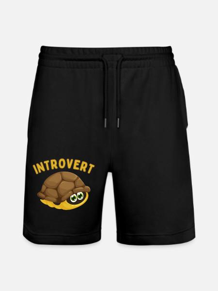 Introvert - Stanley/Stella Trainer Unisex Organic Jogging Shorts - black