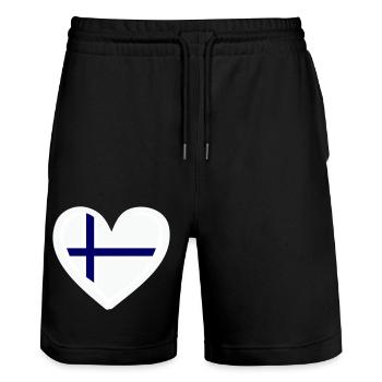 Finlande Coeur - Short de jogging bio TRAINER Stanley/Stella unisexe - noir - Devant - Nik (191cm) & Marisol (170cm)
