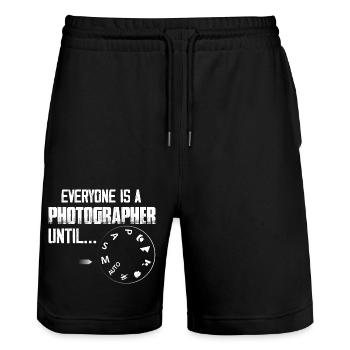 Everyone Is A Photographer Until... Camera Photogr - Stanley/Stella Unisex Bio Joggingshorts Trainer  - Schwarz - Vorne - Nik (191cm) & Marisol (170cm)