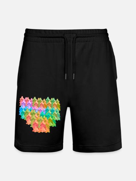 Kleurrijke kleurrijke bos herfst fantasie sparren natuur - Stanley/Stella uniseks bio-joggingshorts Mover  - zwart