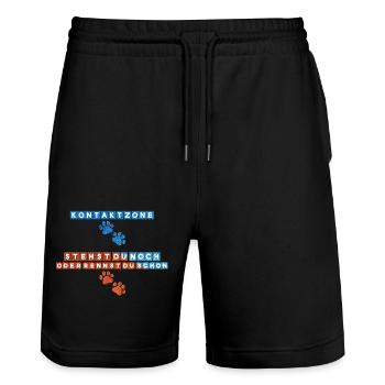 Agility Kontaktzonen - Stanley/Stella Unisex Bio Joggingshorts Trainer  - Schwarz - Vorne - Nik (191cm) & Marisol (170cm)