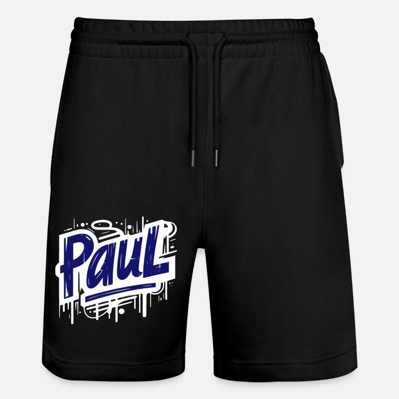 Paul Name Graffiti - Stanley/Stella Unisex Bio Joggingshorts Trainer  - Schwarz
