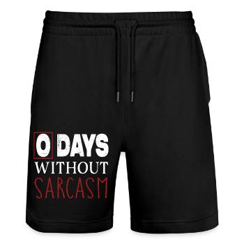 Lustig Sarkastisch 0 Tage ohne Sarkasmus - Stanley/Stella Unisex Bio Joggingshorts Trainer  - Schwarz - Vorne - Nik (191cm) & Marisol (170cm)