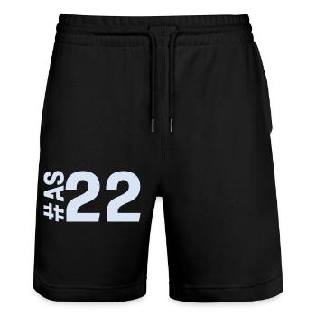 AS22 - Stanley/Stella Unisex Bio Joggingshorts Trainer  - Schwarz - Vorne - Nik (191cm) & Marisol (170cm)