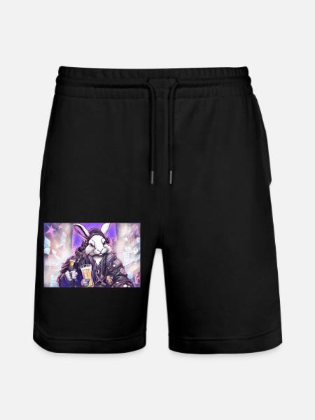 CPunk Rabbit - Stanley/Stella Trainer Unisex Organic Jogging Shorts - black