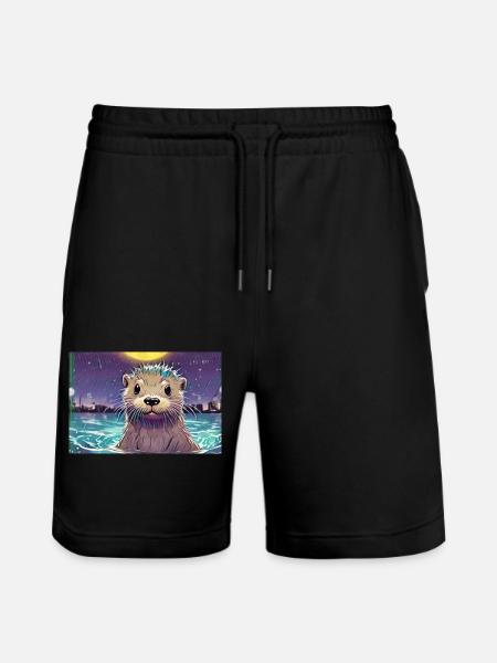 Otti Skyline - Stanley/Stella Unisex Bio Joggingshorts Trainer - Schwarz