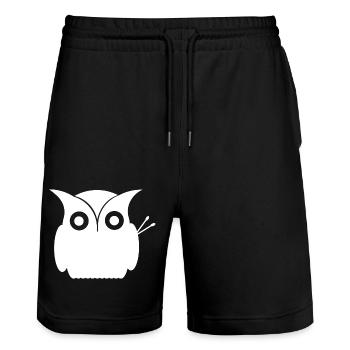 Eule mit Drumsticks - Stanley/Stella Unisex Bio Joggingshorts Trainer  - Schwarz - Vorne - Nik (191cm) & Marisol (170cm)