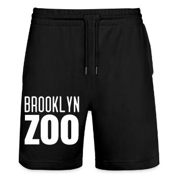 Brooklyn zoo - Short de jogging bio TRAINER Stanley/Stella unisexe - noir - Devant - Nik (191cm) & Marisol (170cm)