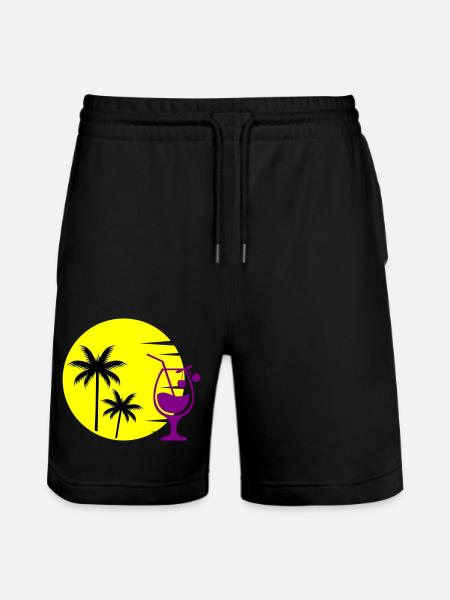 cocktail sunset - Stanley/Stella Trainer Unisex Organic Jogging Shorts - black