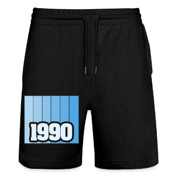 1990 - Stanley/Stella Trainer Unisex Organic Jogging Shorts - black - Front - Nik (191cm) & Marisol (170cm)