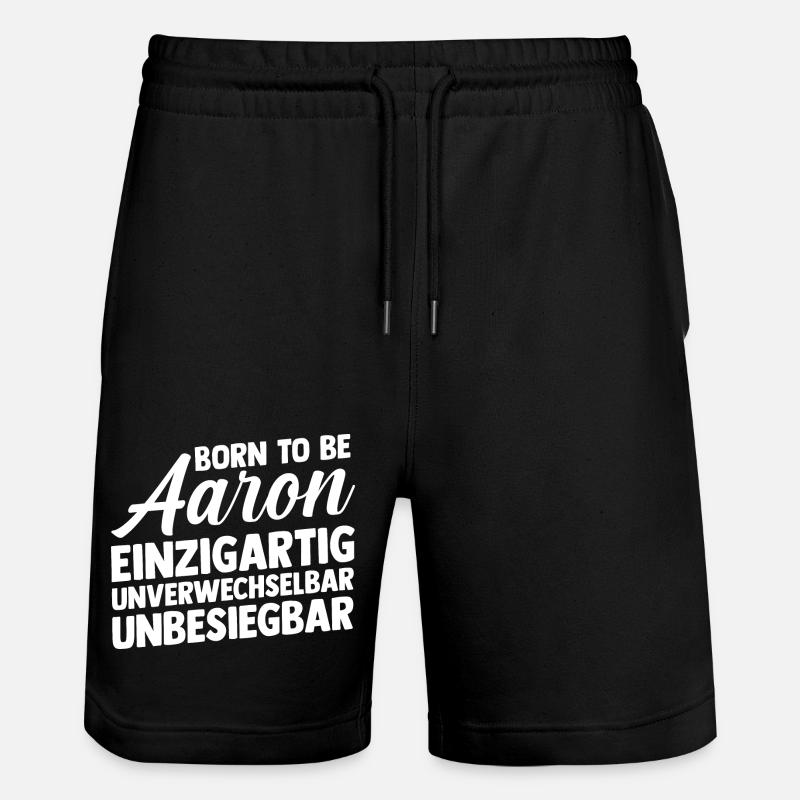 Prénom Aaron - Short de jogging bio TRAINER Stanley/Stella unisexe - noir