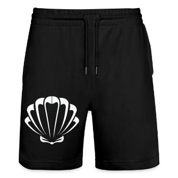 shell - Stanley/Stella Trainer Unisex Organic Jogging Shorts - black - Front - Nik (191cm) & Marisol (170cm)