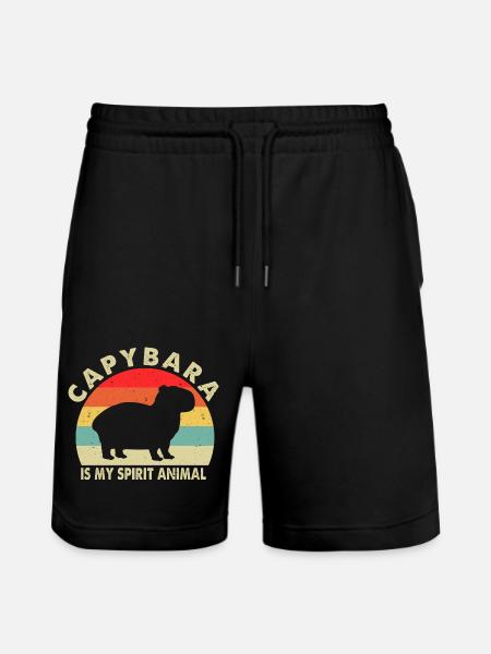 Capybara - Stanley/Stella Trainer Unisex Organic Jogging Shorts - black