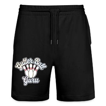 Gutter Ball Guru 12 - Stanley/Stella Unisex Bio Joggingshorts Trainer  - Schwarz - Vorne - Nik (191cm) & Marisol (170cm)