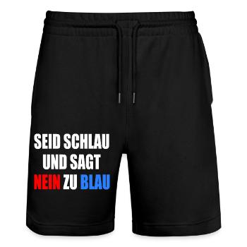 Soyez intelligents, ne votez pas bleu - FCK AfD - Short de jogging bio TRAINER Stanley/Stella unisexe - noir - Devant - Nik (191cm) & Marisol (170cm)
