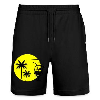 cocktail sunset - Stanley/Stella Unisex Bio Joggingshorts Trainer  - Schwarz - Vorne - Nik (191cm) & Marisol (170cm)