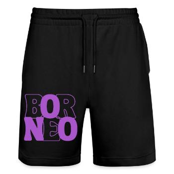 Borneo Indonesia - Stanley/Stella Trainer Unisex Organic Jogging Shorts - black - Front - Nik (191cm) & Marisol (170cm)