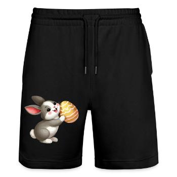 lapin lapin pâques - Short de jogging bio TRAINER Stanley/Stella unisexe - noir - Devant - Nik (191cm) & Marisol (170cm)
