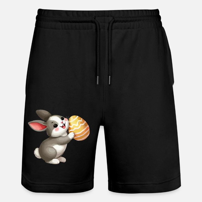 bunny rabbit easter - Stanley/Stella Trainer Unisex Organic Jogging Shorts - black