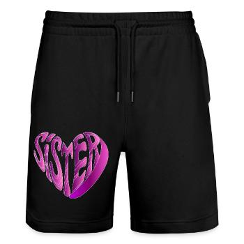 SOEUR - Short de jogging bio TRAINER Stanley/Stella unisexe - noir - Devant - Nik (191cm) & Marisol (170cm)