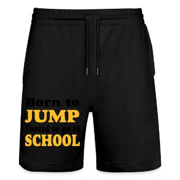 Long Jump - High Jump - Stanley/Stella Trainer Unisex Organic Jogging Shorts - black - Front - Nik (191cm) & Marisol (170cm)
