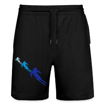 team pattern crew 3 many friends rowing ski - Stanley/Stella Trainer Unisex Organic Jogging Shorts - black - Front - Nik (191cm) & Marisol (170cm)