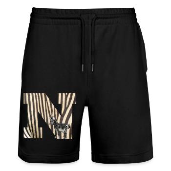 zèbre n - Short de jogging bio TRAINER Stanley/Stella unisexe - noir - Devant - Nik (191cm) & Marisol (170cm)