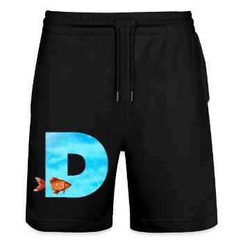 poisson rouge d - Short de jogging bio TRAINER Stanley/Stella unisexe - noir - Devant - Nik (191cm) & Marisol (170cm)