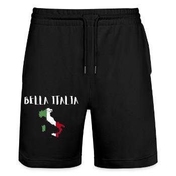 Bella Italia Italien Italy - Stanley/Stella Unisex Bio Joggingshorts Trainer  - Schwarz - Vorne - Nik (191cm) & Marisol (170cm)