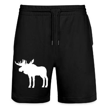 Silhouette d’orignal - Short de jogging bio TRAINER Stanley/Stella unisexe - noir - Devant - Nik (191cm) & Marisol (170cm)