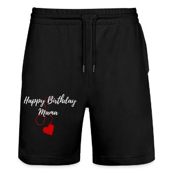 Joyeux anniversaire Maman Personne préférée Anniversaire - Short de jogging bio TRAINER Stanley/Stella unisexe - noir - Devant - Nik (191cm) & Marisol (170cm)