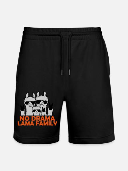 No drama Llama family - Stanley/Stella Trainer Unisex Organic Jogging Shorts - black