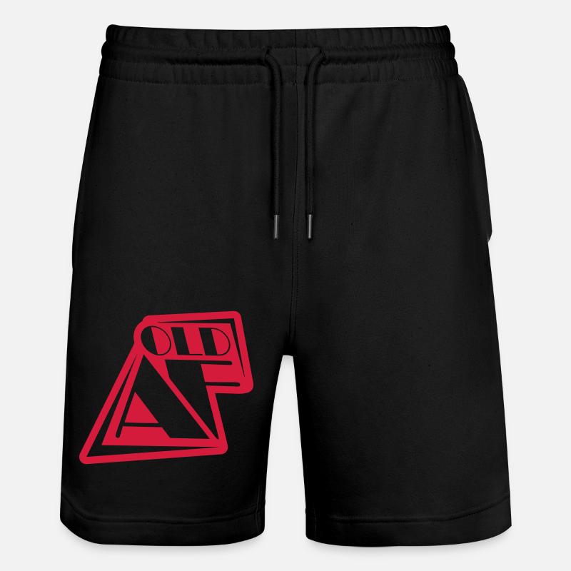 old AF Text Logo - Stanley/Stella Unisex Bio Joggingshorts Trainer  - Schwarz