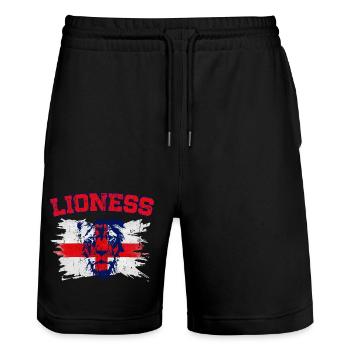 England Fußball Meister der Frauen Lionesses 2022 - Stanley/Stella Unisex Bio Joggingshorts Trainer  - Schwarz - Vorne - Nik (191cm) & Marisol (170cm)