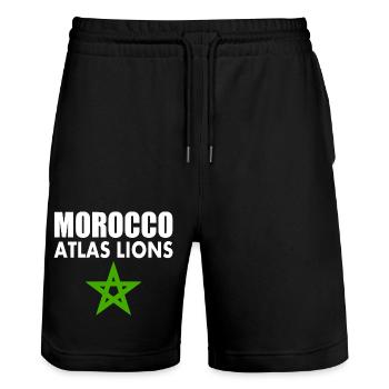Maroc - Short de jogging bio TRAINER Stanley/Stella unisexe - noir - Devant - Nik (191cm) & Marisol (170cm)